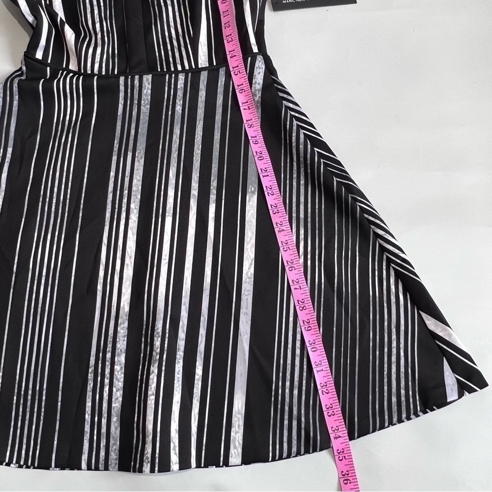 MARC New York Black Gray Vertical Stripes Sleeveless Fit and Flare Dress Size 4 - Picture 13 of 13